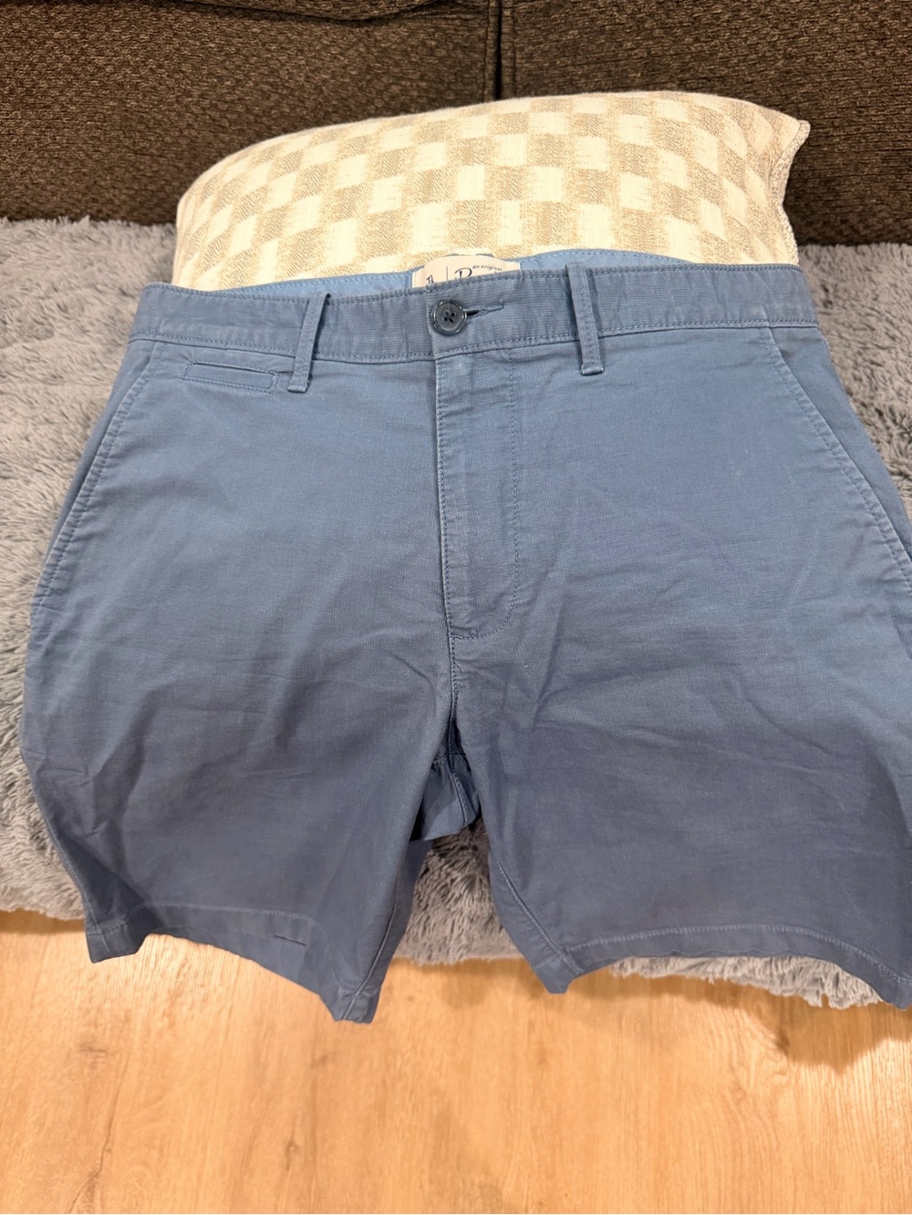Penguin Men's Light Blue Flat-Front Shorts